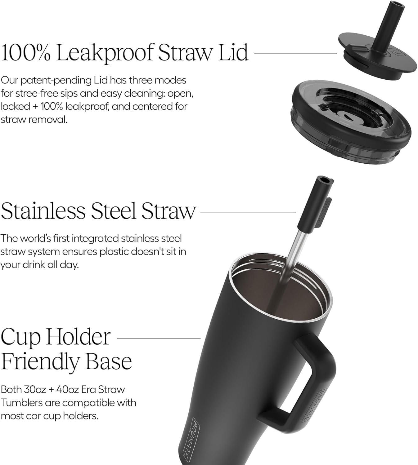 Brmate Era 40 Oz Tumbler With Handle And Straw | 100% Leakproof Insulated Tumbler With Lid And Straw | Made Of Stainless Steel |