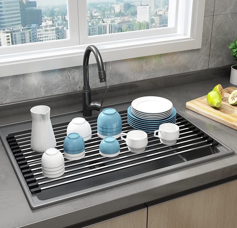 Ahyuan Roll Up Dish Drying Rack Over The Sink Dish Drying Rack Cubic Rolling Dish Rack Over Sink Dish Racks For Kitchen Counter