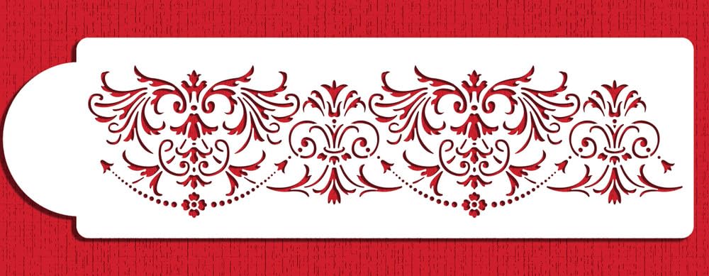 Elegant Damask Cake Side Stencil C1046 By Designer Stencils