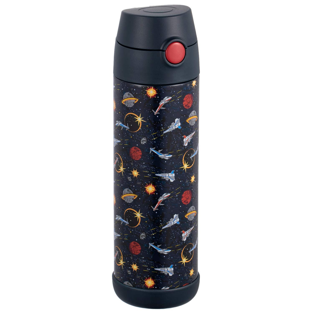 Snug Kids Water Bottle - Insulated Stainless Steel Thermos With Straw (Girls/Boys) - Space Wars, 17Oz