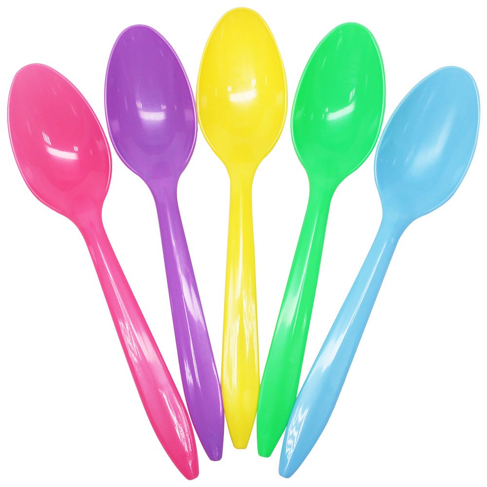 Karat U2008 (Rainbow)5.5'' Pp Medium Weight Disposable Teaspoon, Rainbow (Pack Of 1000)