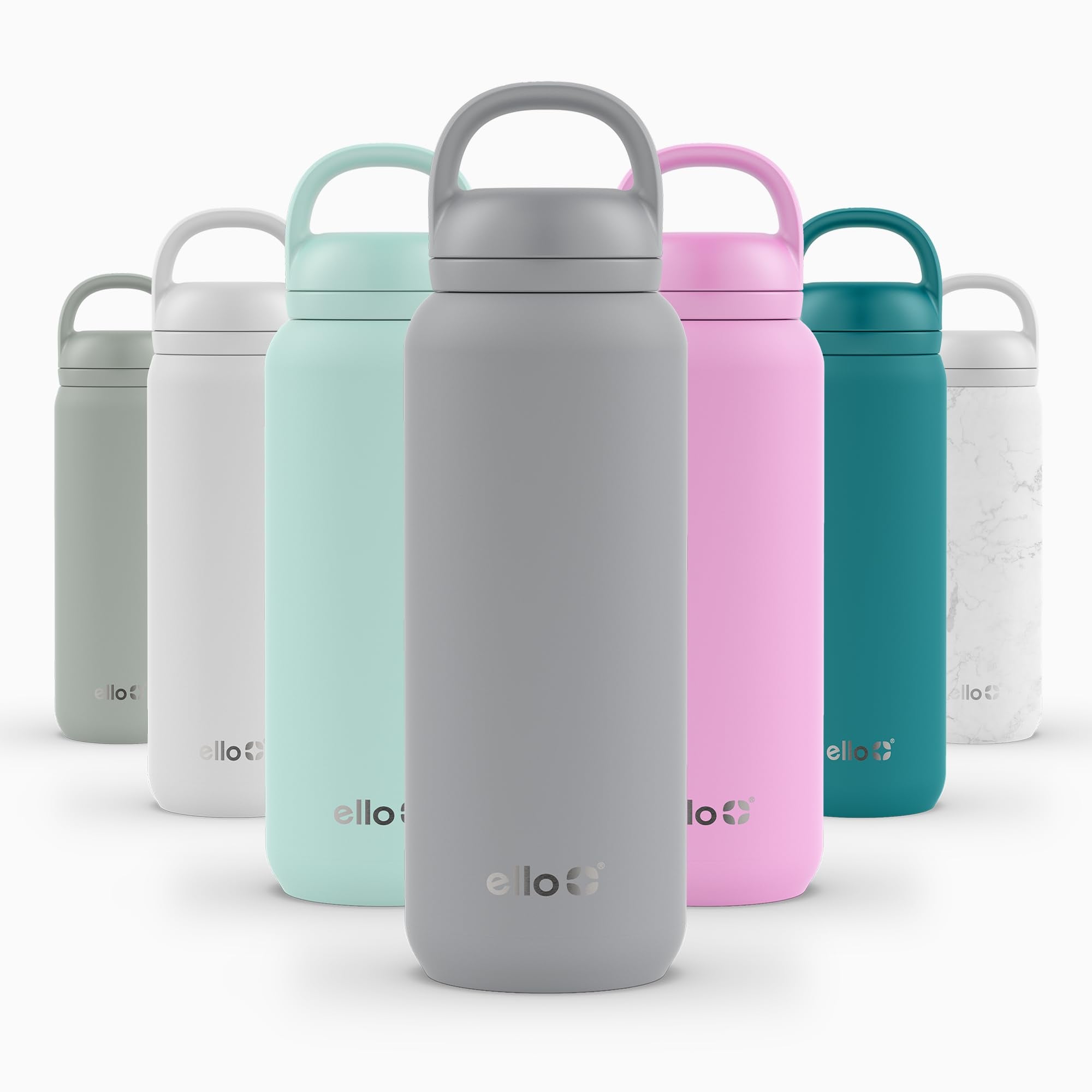 Ello Cooper Twist 32oz Stainless Steel Water Bottle with Chug Lid | Leak Proof | Double Walled and Vacuum Insulated | Built in C