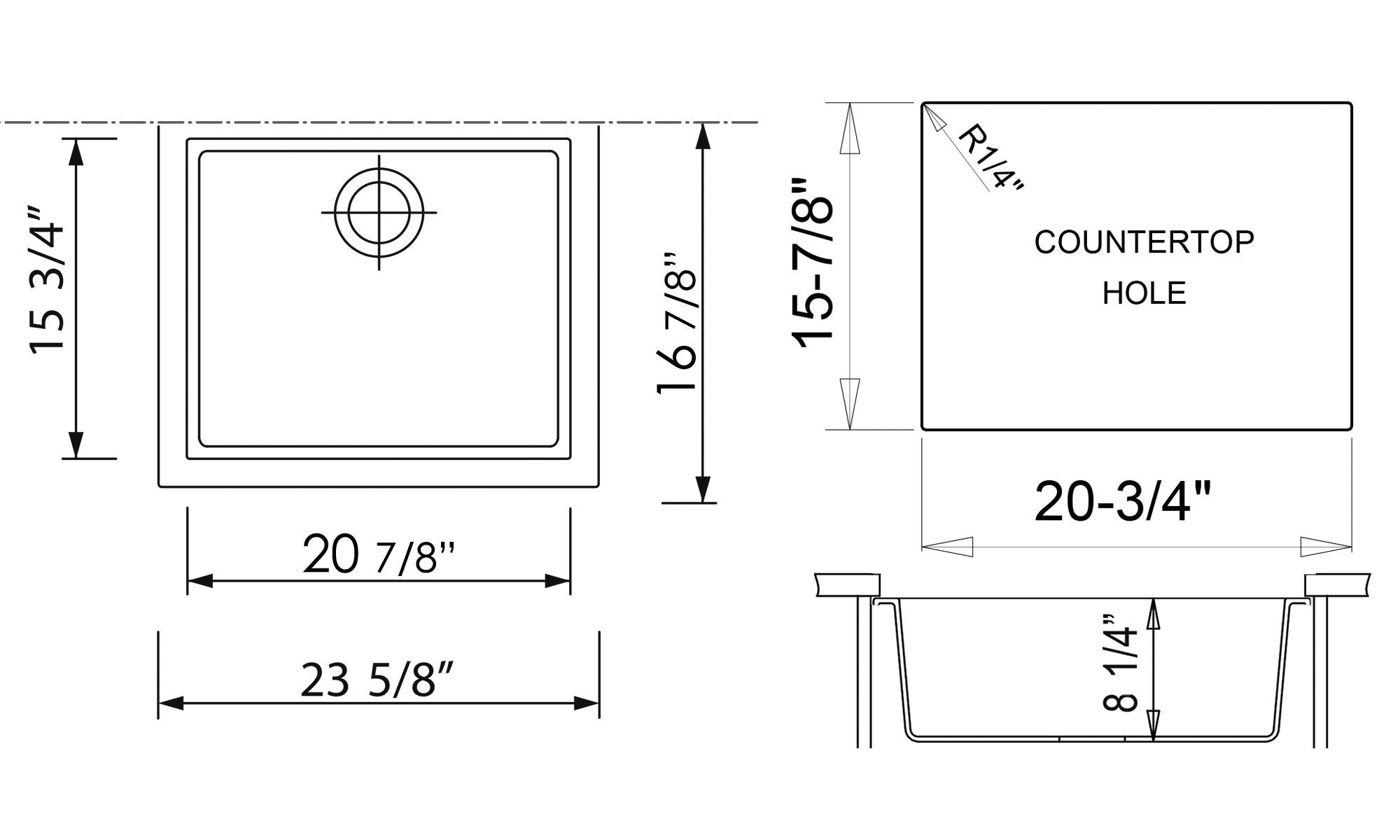 Alfi Brand Ab2420Um-T Kitchen Sink, Titanium