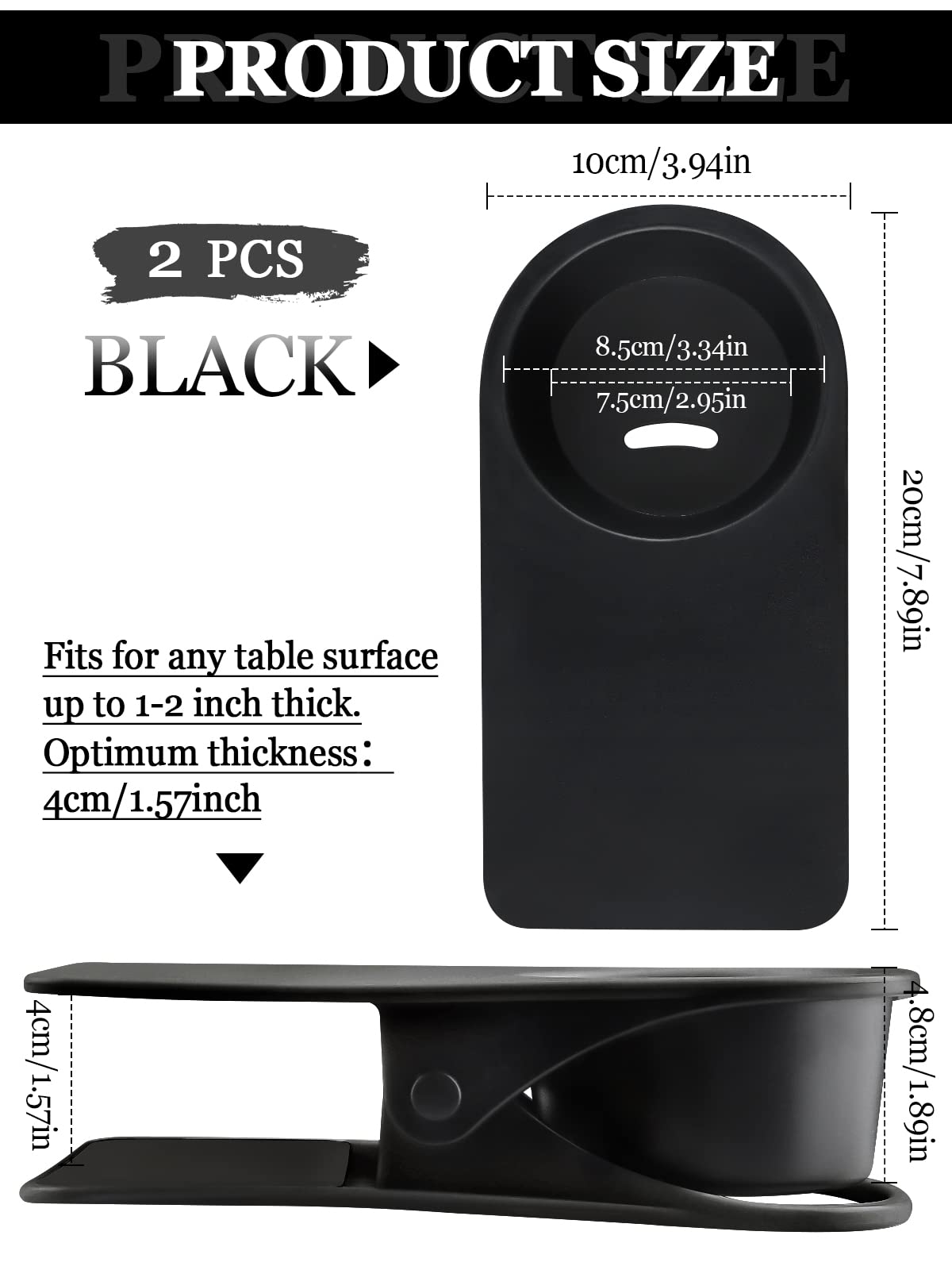 Kalolary 2 Pieces Drinking Cup Holder Clip, Desk Bottle Cup Stand Diy Glass Clamp Storage Saucer Cup Clip Water Coffee Mug Holde