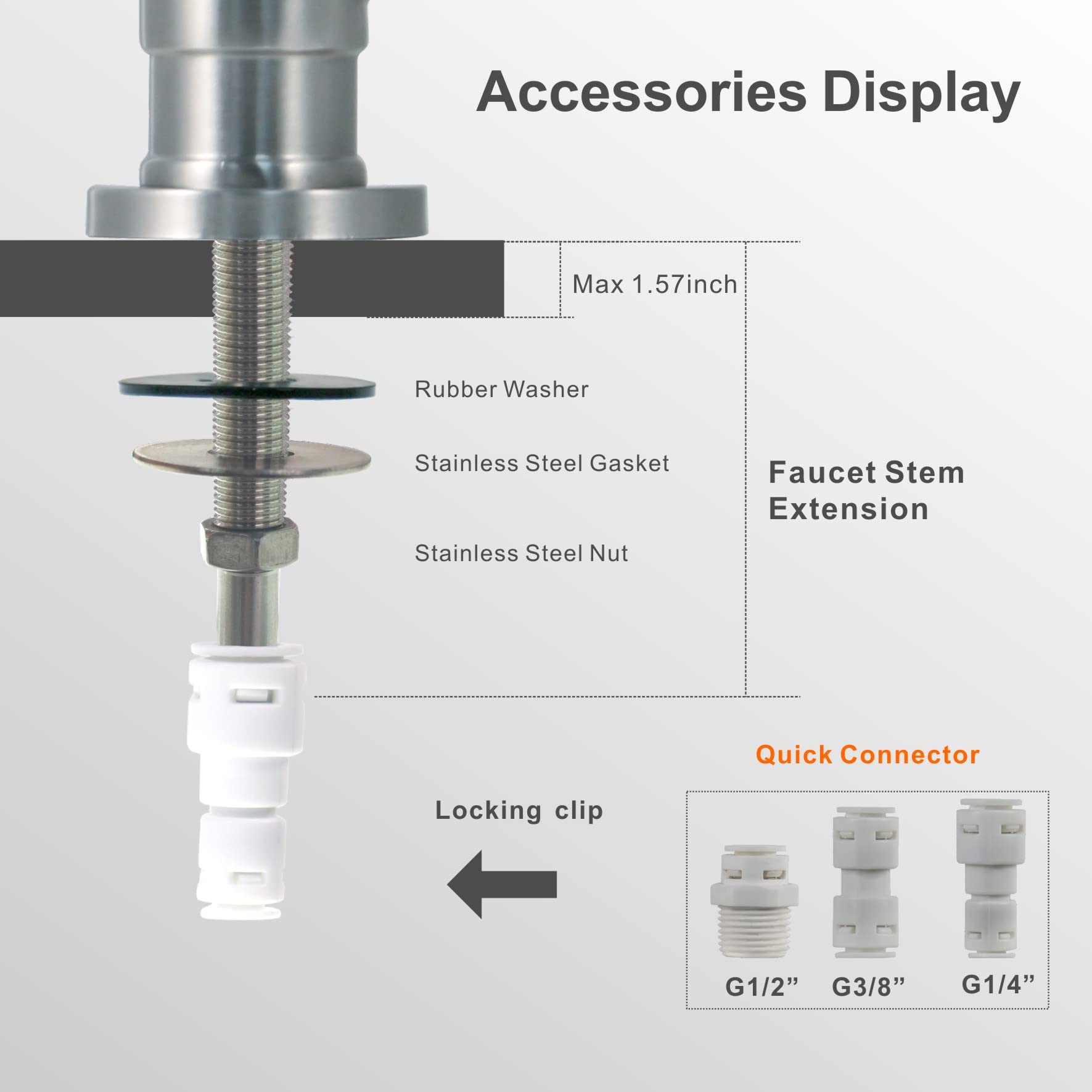 Drinking Water Faucet Brushed Nickel Wellup Reverse Osmosis Faucet for Non Air Gap RO Water Filtration System  Lead-Free Stainless Steel Kitchen Water Filter RO Faucet for Kitchen Bar Sink