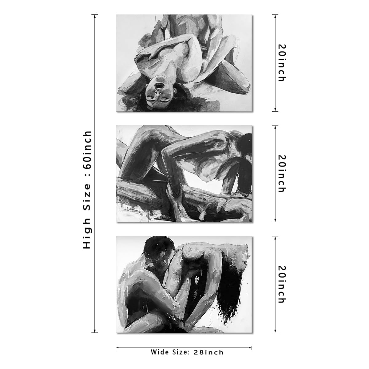 Sexy Canvas Wall Art Woman And Man Pictures Abstract Painting Canvas Prints Modern Home Decor For Living Room Bedroom Bathroom L