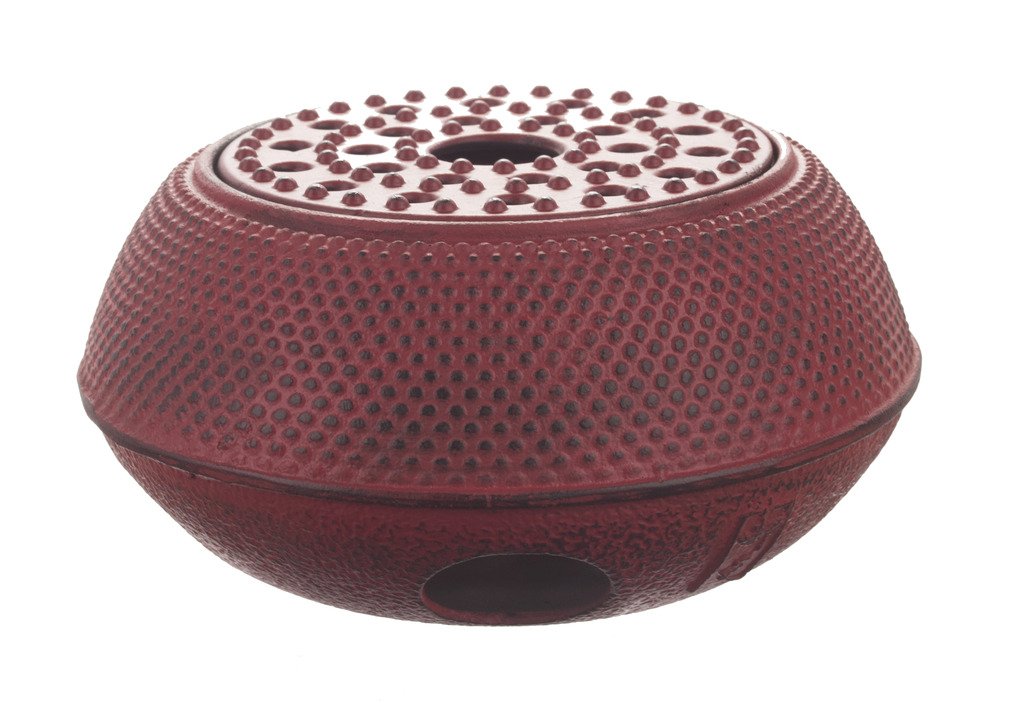 M.V. Trading T-7048 Large Cast Iron Tetsubin Teapot Warmer Arr, Red