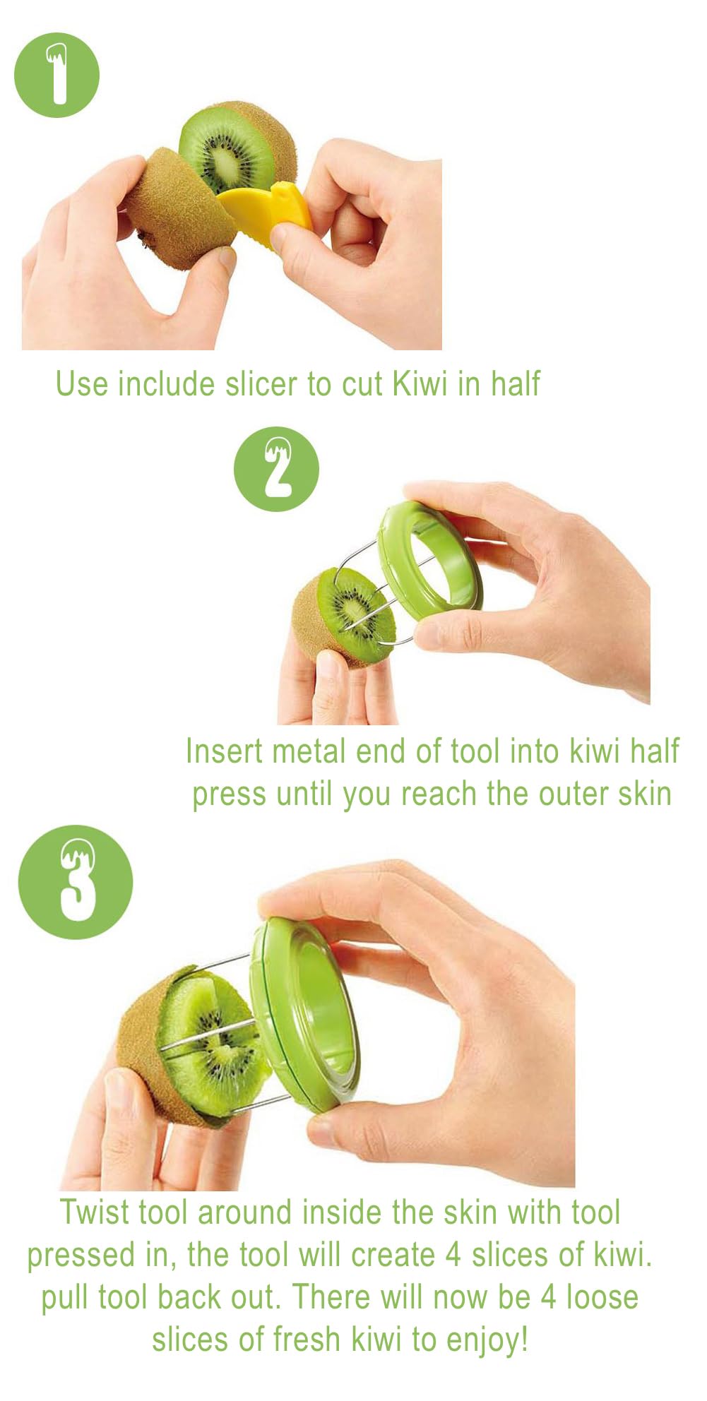 Fast Peel Any Fruit Or Soft Vegetable With Ease. Kiwi Slicer Peeler Pitter Scooper, Mango And Kimi Corer, Kiwi Fruit Scoop Kitch