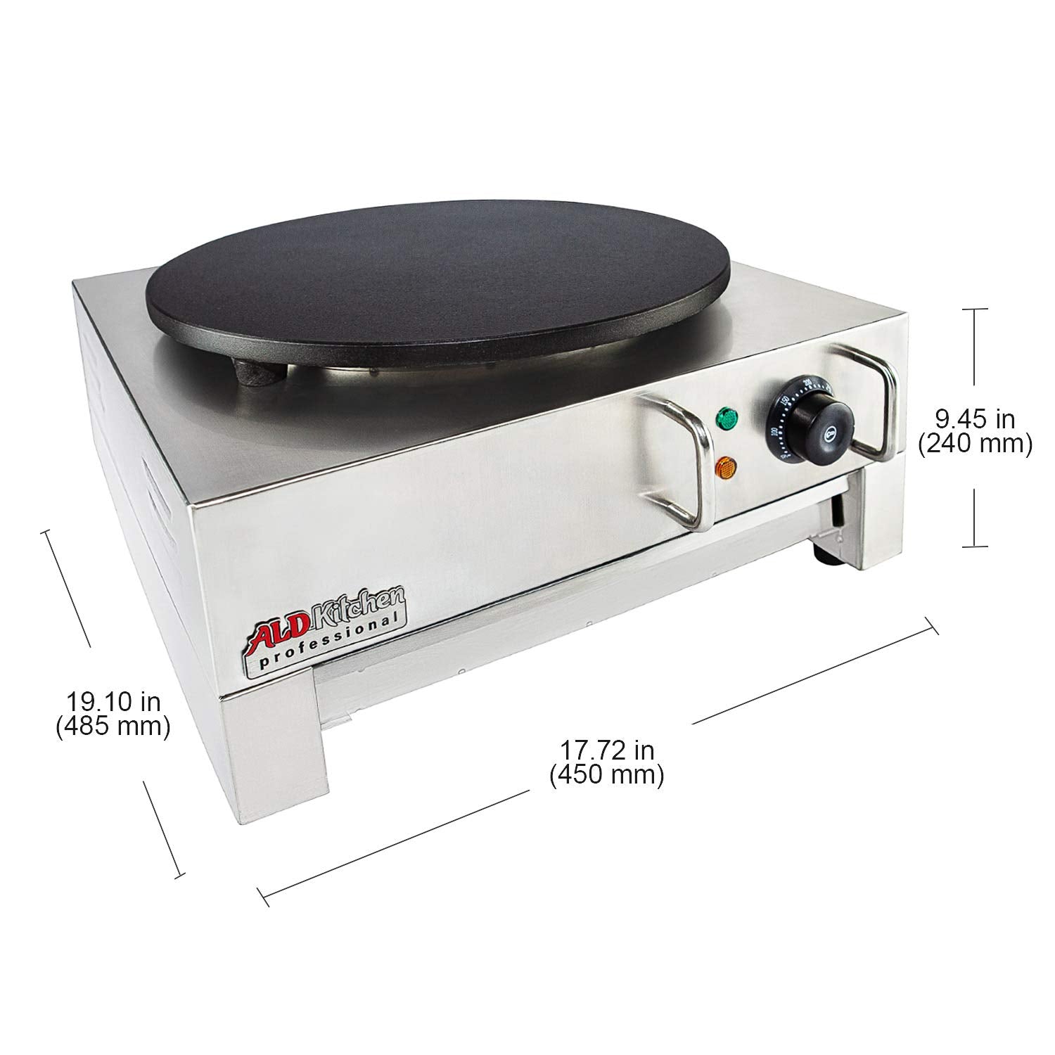 Aldkitchen Pancake Maker | 16'' Plate | Electric Crepe Maker | 110V (Single)