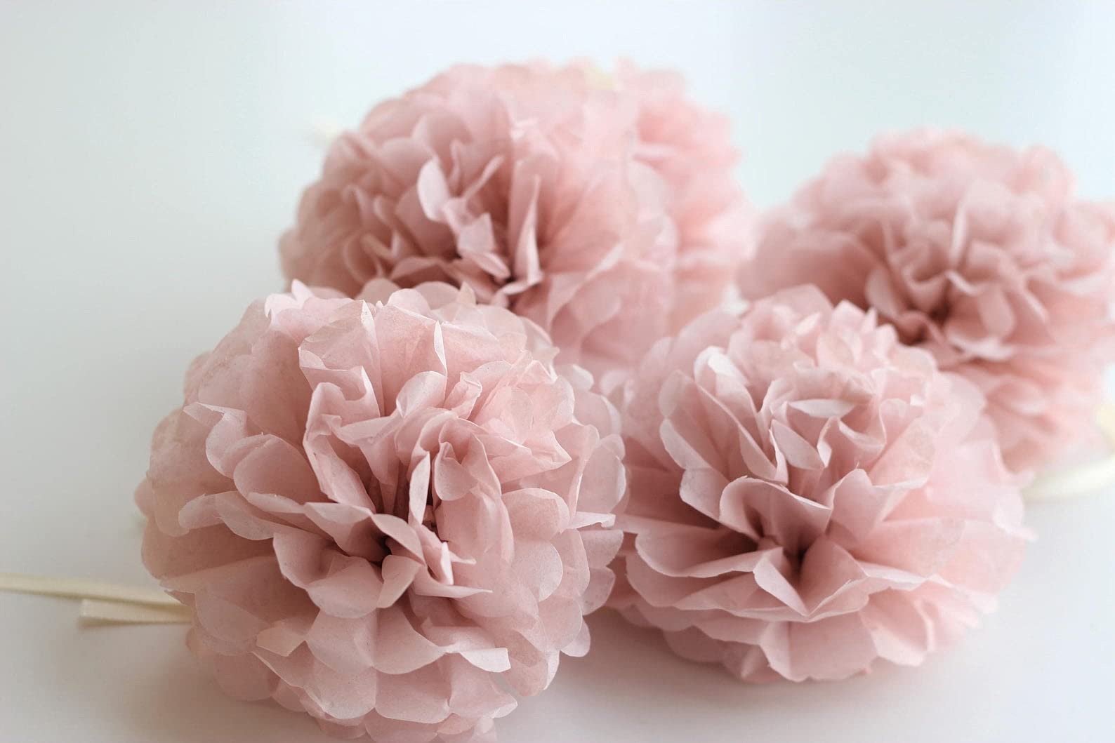 Set Of 9 Dusty Rose Mauve Pink Tissue Pom Poms Paper Flowers Wall Backdrop Centerpieces For Wedding Baby Bridal Shower Nursery C