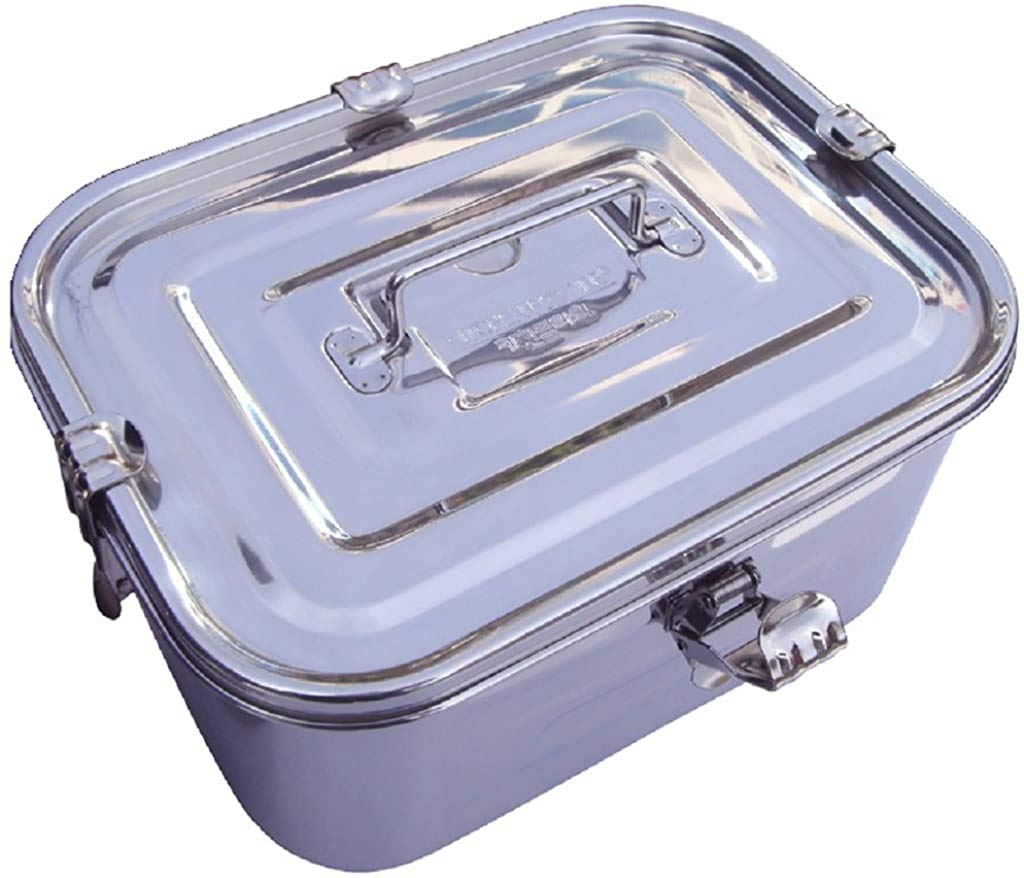 Stainless Steel Rectangular Kimchi Food Storage Container (5L / 168Oz / 10.6'')