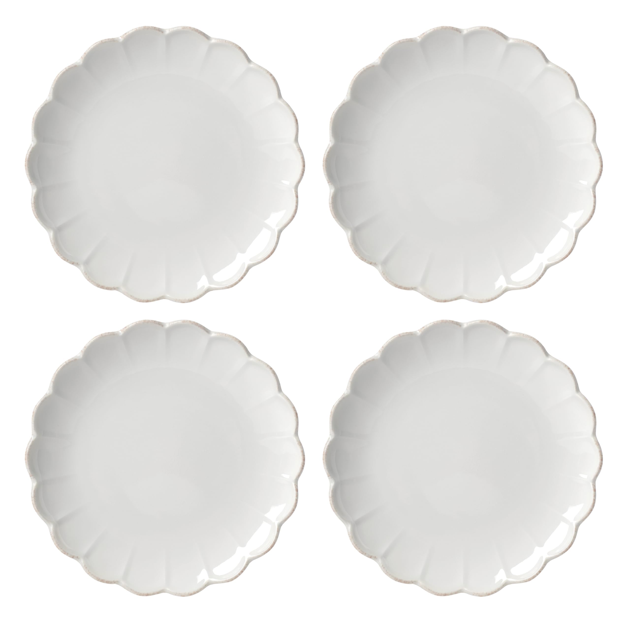 Lenox 893544 French Perle Scallop 4-Piece Accent Plate Set, Matte, Off-White