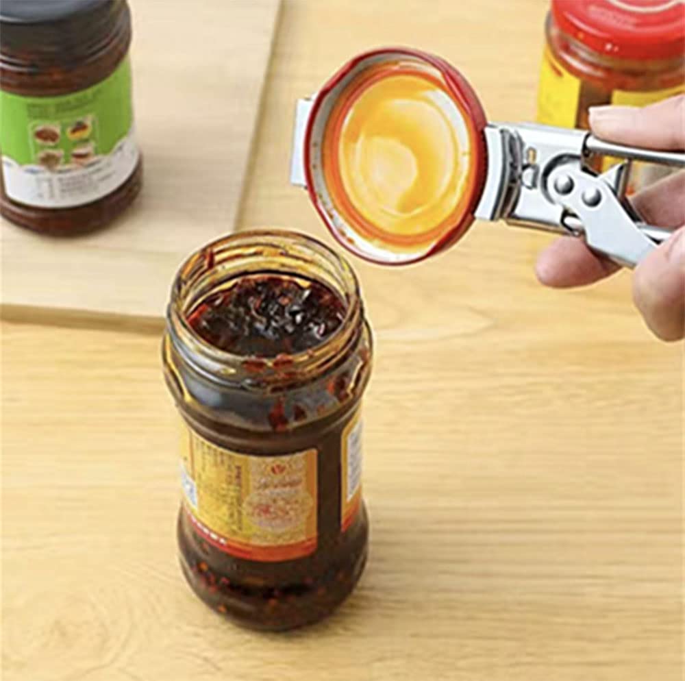 ProCover Adjustable Stainless Steel Jar Opener for Weak Hands, Silver, Model ProCover0028, Easy Grip for Elderly & Children