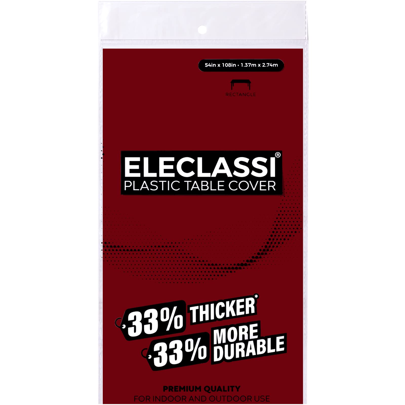 Burgundy 6 Pack Premium Disposable Plastic Tablecloth 54 X 108 In - Plastic Table Cloths For Parties Disposable Tablecloth For R