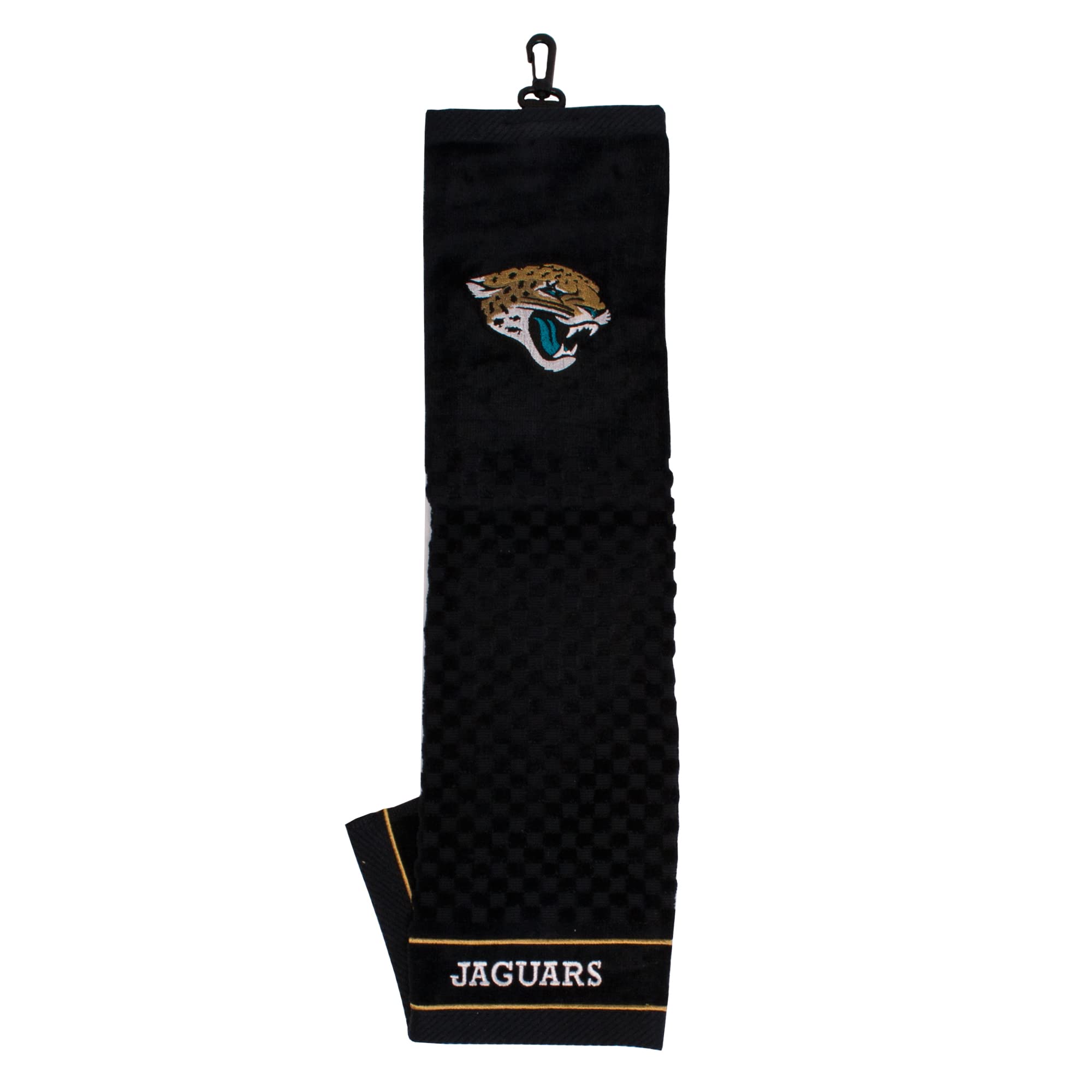 Team Golf Nfl Jacksonville Jaguars Embroidered Golf Towel Embroidered Golf Towel, Checkered Scrubber Design, Embroidered Logo