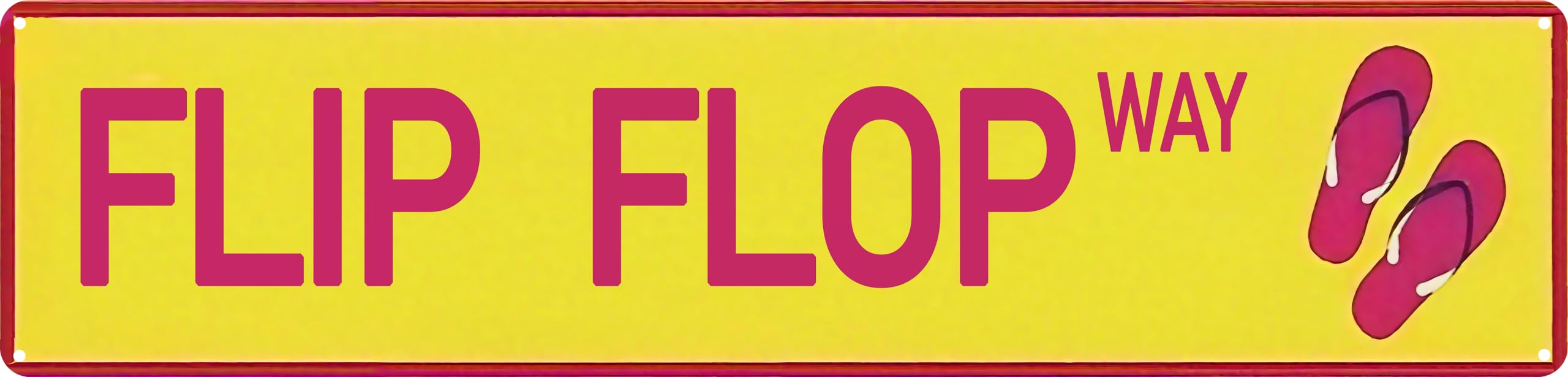 FWBOYSV Flip Flop Way Metal Sign 4x16in Tropical Beach Style Plaque for Bathroom Yard House Indoor Outdoor Wall Decor