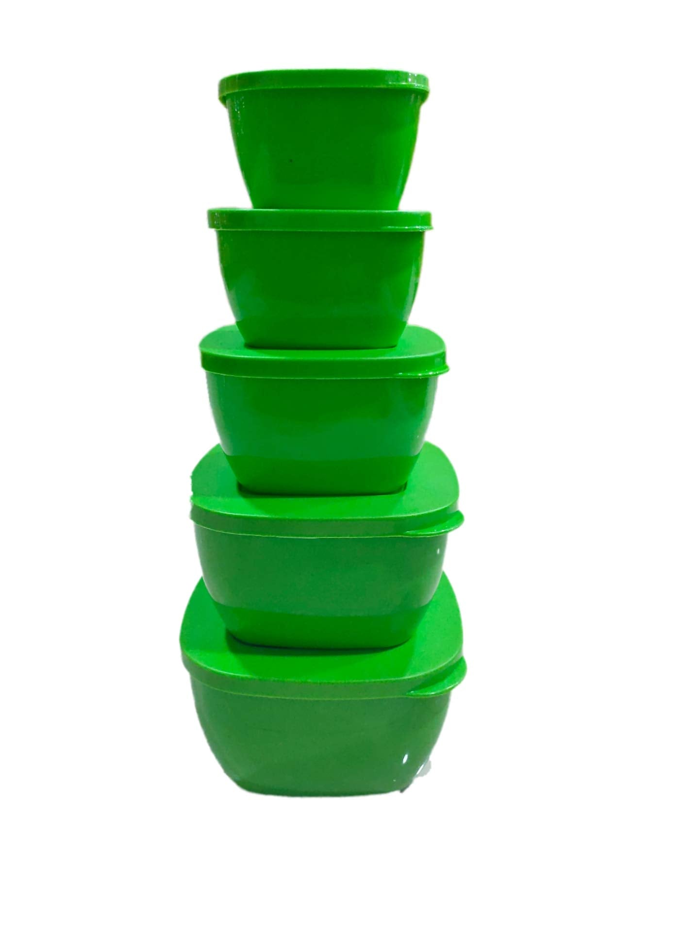 Bio Fresh Microwave Oven Safe (Multipurpose) Storage Container (Green)(Set Of 5)