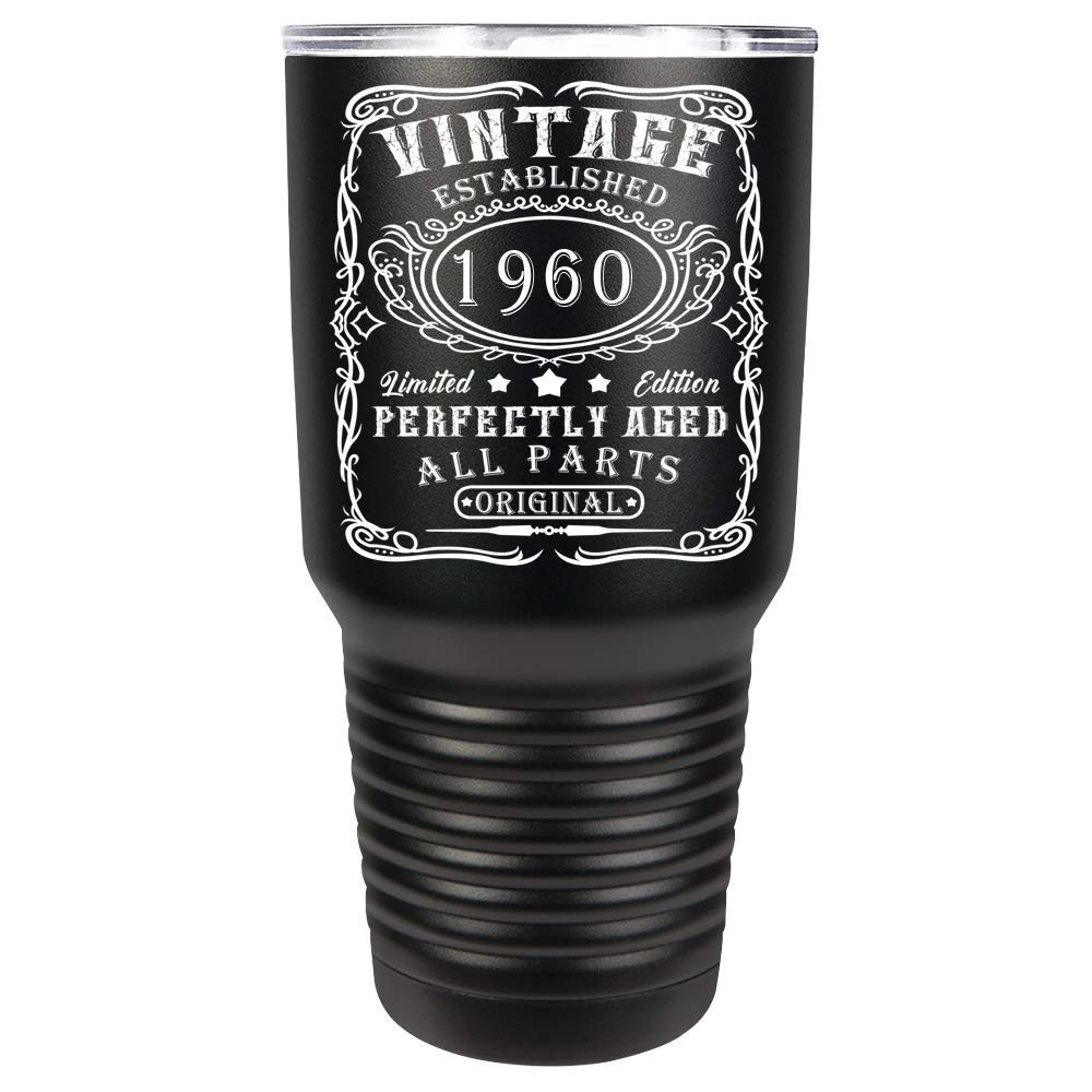 1960 Limited Edition All Parts Original 60Th Birthday On Black 30 Oz Stainless Steel Tumbler