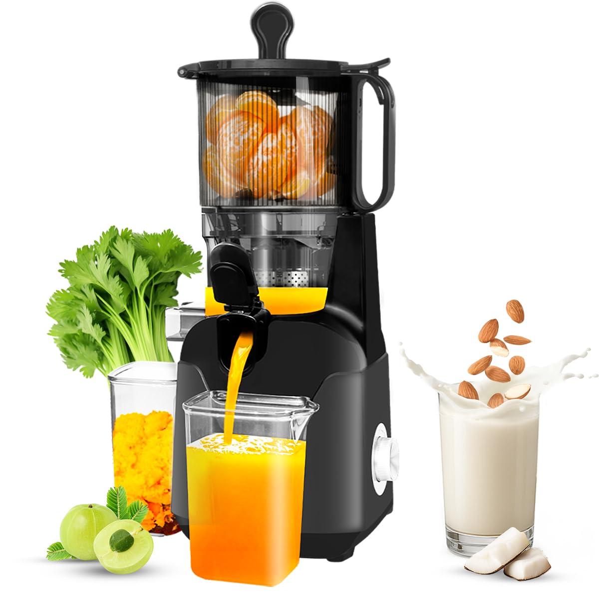 Inalsa Milk Maker & Slow Juicer For Home|High Nutrient|Intelligent Auto Reverse|Bpa-Free Plastic|Ideal Forjuices,Smoothies,Nut&C