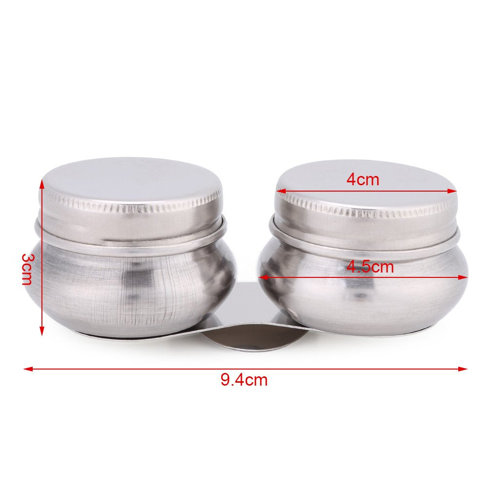 Bordstract Oil Painting Double Cup With Lid, Double Dipper Cup L*H 9.4Cm* 3Cm Lid Diameter 4Cm Bottom Has Sturdy Clip