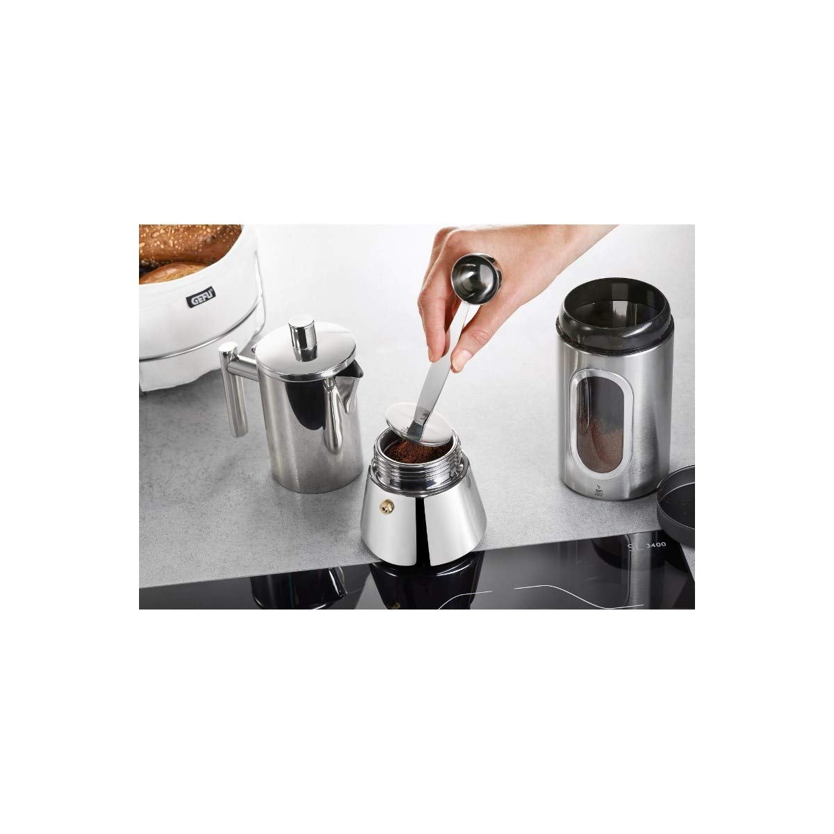 Gefu Tamper With Coffee Scoop Measure, Accessory, Stainless Steel,  5 Cm, 16200