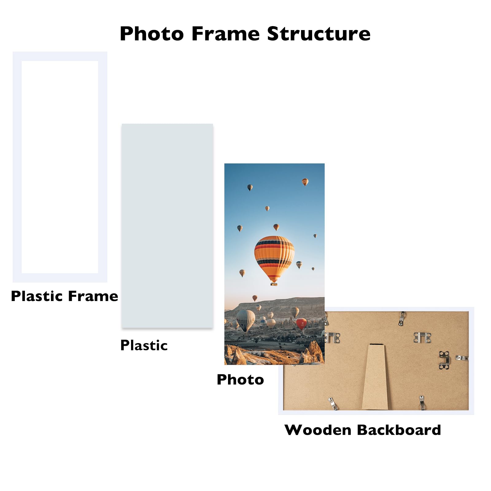 JCJMY 4x12 Picture Frame White for Wall Hanging or Tabletop, Wall Mounting Horizontally or Vertically, 4 x 12 Wall Gallery Poste