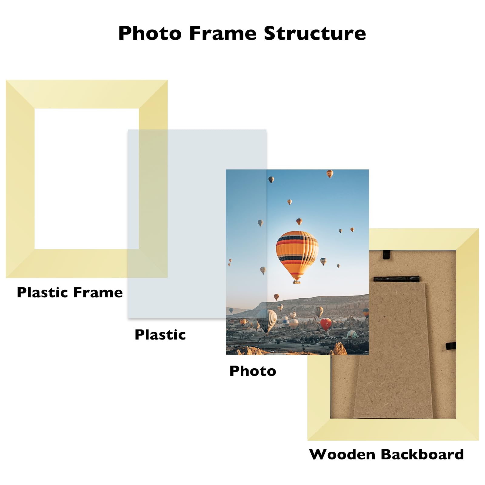 JCJMY 3x4 Picture Frame Gold for Wall Hanging or Tabletop, Wall Mounting Horizontally or Vertically, 3 x 4 Wall Gallery Poster P