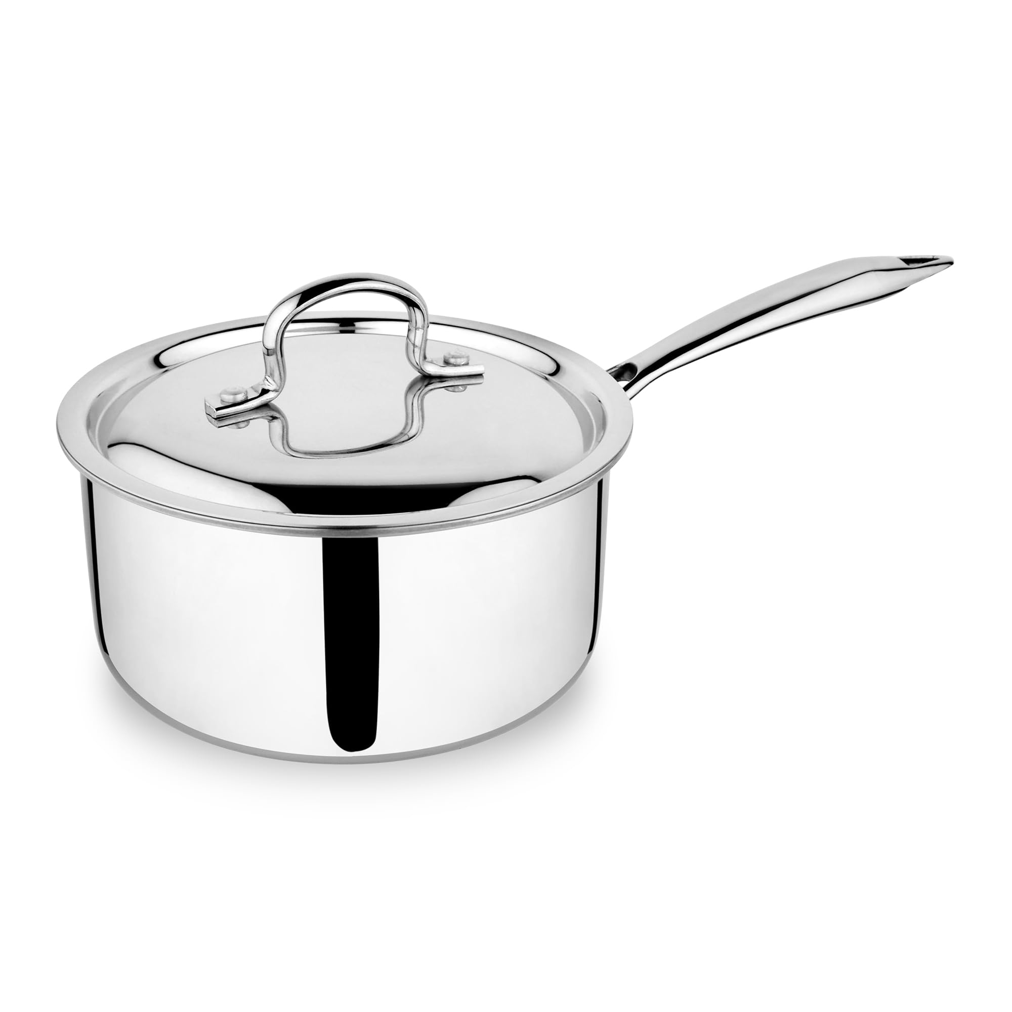 Stainless Steel Saucepan With Lid | Triply Saucepan | Tea Pan | Milk Pan (1.1L (14Cm))