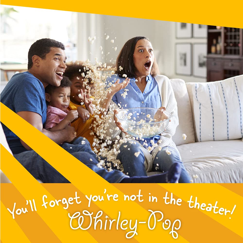 Wabash Valley Farms Red Whirley Pop - Original Whirley Pop 3-Minute Popcorn Maker, Large 6-Quarts Capacity, Metal Pan With Nylon