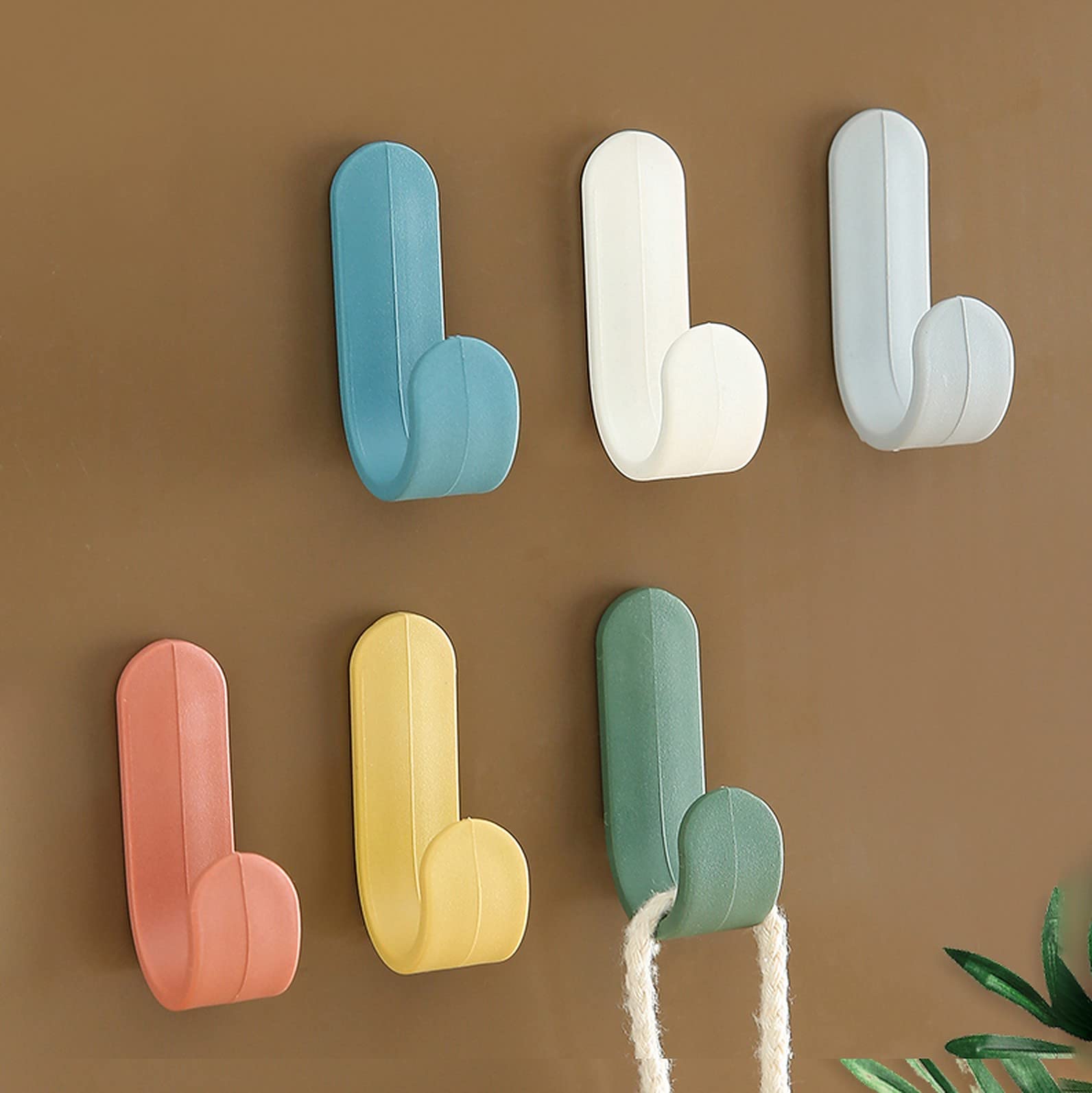 Wolpin Self Adhesive Wall Hooks Waterproof Adhesive Sticky Round Hooks | Hanging Capacity 1 Kg Max | Multipurpose Home Storage (