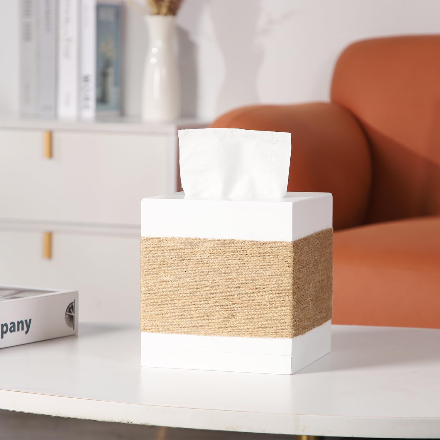 Catory Tissue Box Cover, Wood Tissue Box Cover Square, Farmhouse Tissue Box Holder Covers Your Tissues, Decorative Tissue Cube B