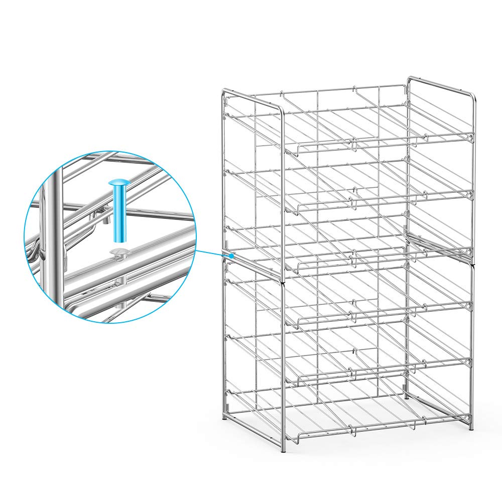 Can Organizer Stackable Can Storage Dispenser Rack 3 Tier Holds Up 36 Cans Rotates First In First Out For Kitchen Cabinet Or Pan