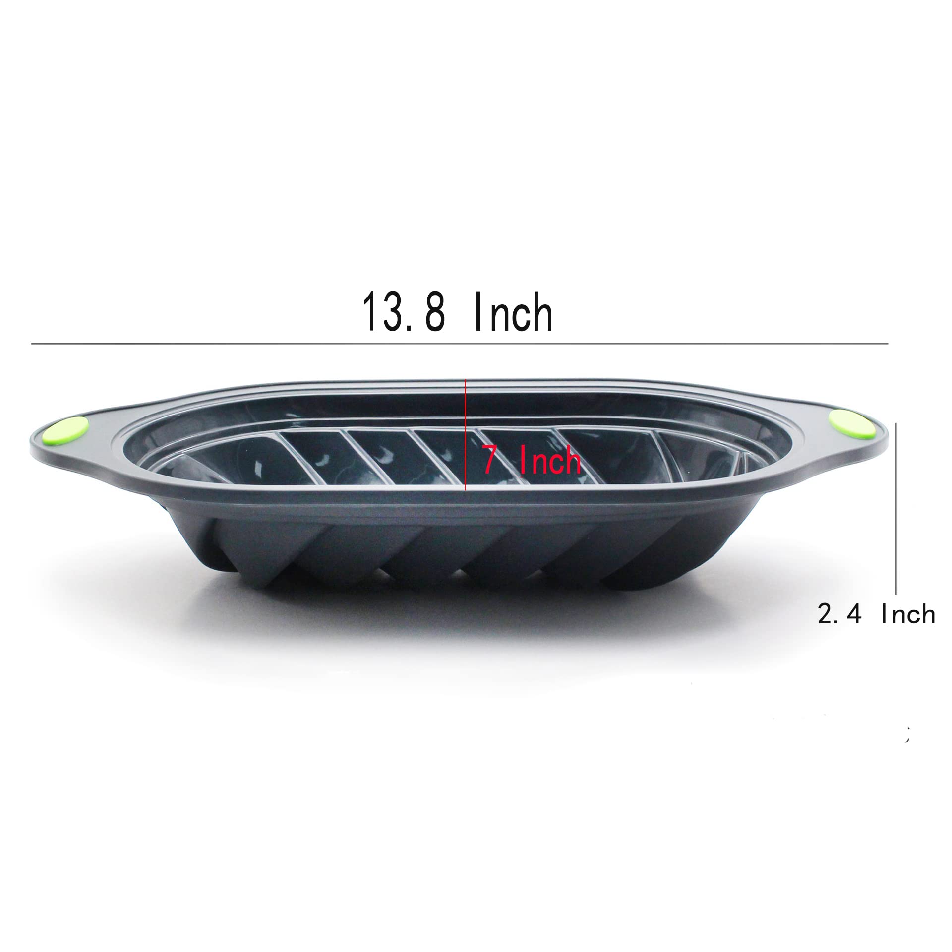 Zicobox Food Grade Steel Ring Silicone Toast Cake Tray Cake Bread Baking Molds,Rectangle Cake Mold Screw-Thread 3D Cake Mold Bak