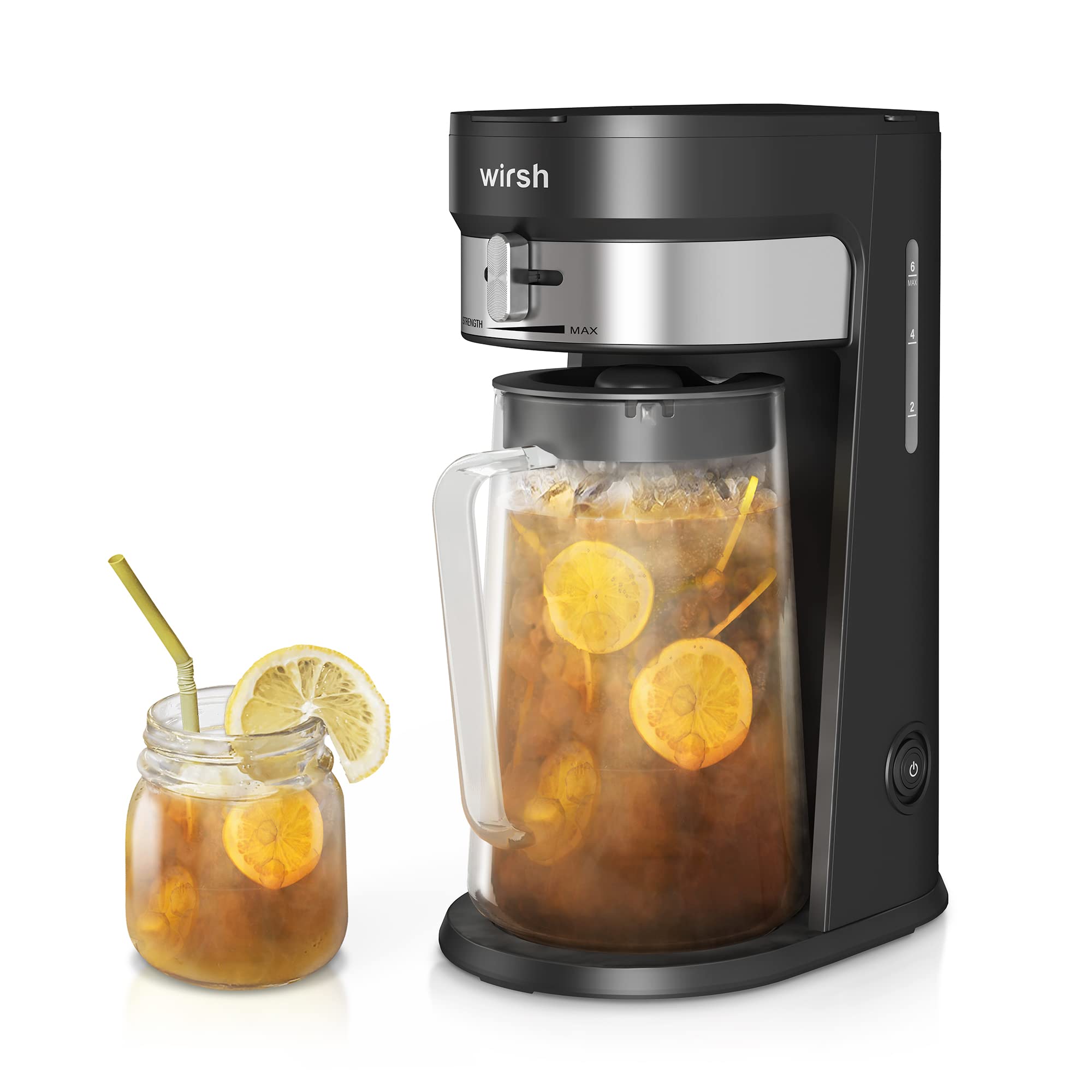 Wirsh Iced Tea Maker With 3Qt Pitcher, Iced Coffee Maker With Strength Control And Reusable Filter, Perfect For Iced Coffee, Lat