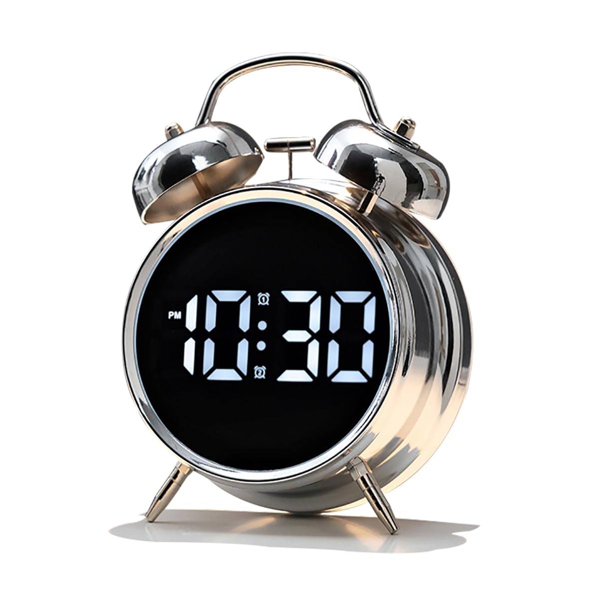 joujong Loud Alarm Clock for Heavy Sleepers Adults, Teens,Kids,Retro Metal Twin Bell 4 Inch,Large Big Numbers Display with Backl