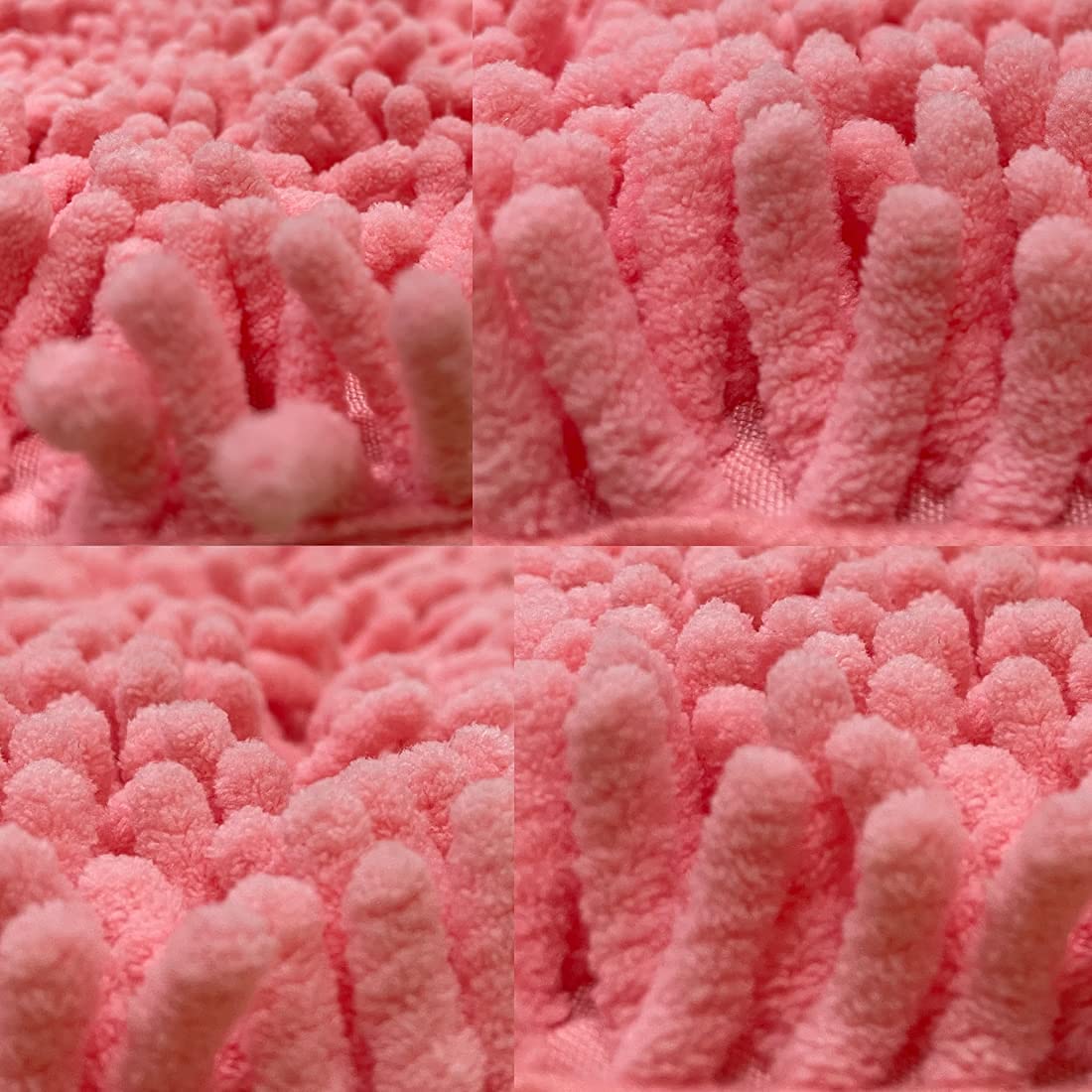 Run Helix Pink Bath Rug Set 2 Piece, Thick Soft Absorbent Chenille, Pvc Backing Quick Dry Microfiber Mats, Machine Washable Mats