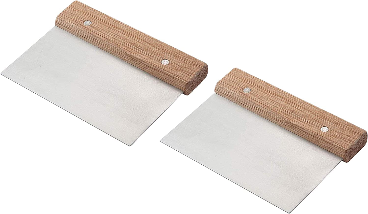 Winware Stainless Steel Dough Scraper With Wood Handle (3, Wood Handle)