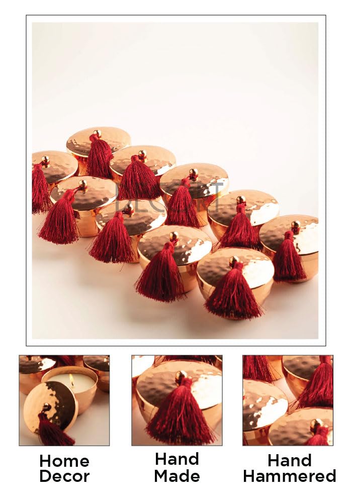 DECORT Gold Scented Durable Reusable Metal Candle for Home Jasmine Mogra| 211 Grams with 11 Hours Burn Creates Positive Soothing