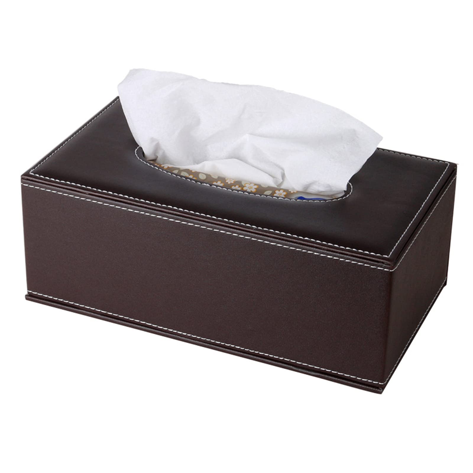 High-End Fashion Pu Leather Tissue Box Holder Business Black, Rectangular Napkin Holder Drawer Paper Dispenser Dispenser, Home O