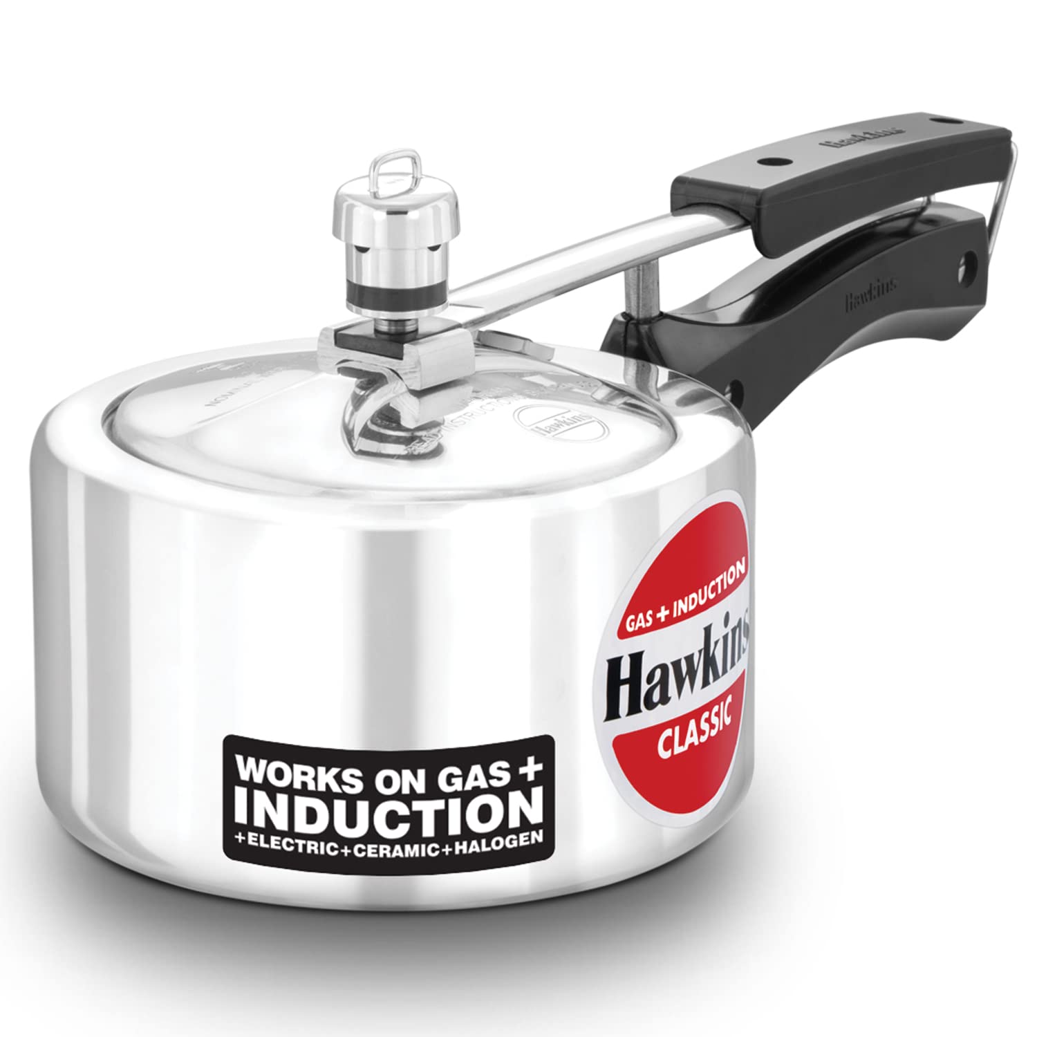 Hawkins 1.5 Litre Classic Pressure Cooker, Induction Inner Lid Cooker, Pan Cooker, Best Cooker, Silver (Icl15)