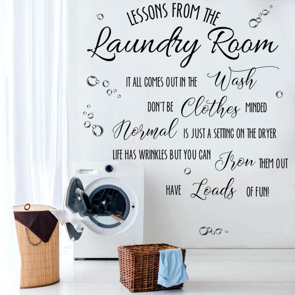 Laundry Room Decal Quote Lessons From The Laundry Room Wall Sticker Laundry Room Vinyl Wall Decal Wash Dry Vinyl Laundry Sticker