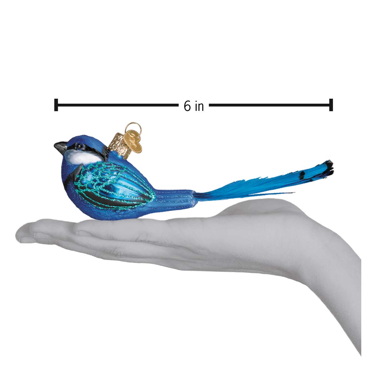 Old World Christmas Fairy Wren Glass Blown Ornament for Christmas Tree, Handcrafted Holiday Decoration, Bird Watcher Collection