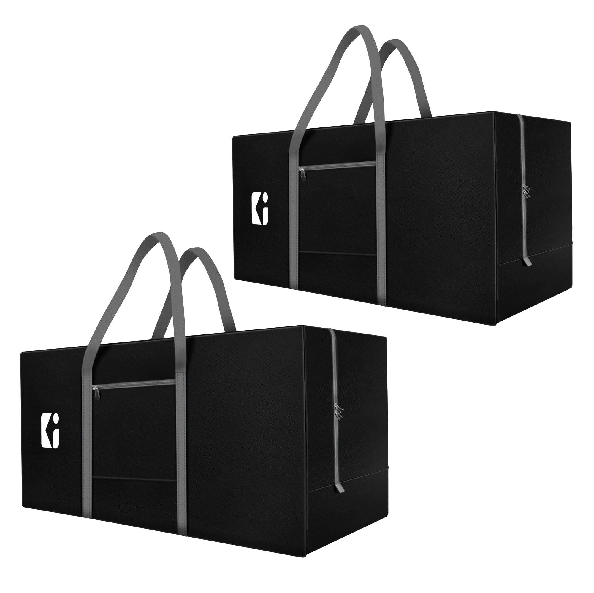 Urbane Home Pack Of 2 Durable (2 Compartments) Storage Bags For Clothes Large With Zip | Packers & Movers Under Bed Storage Orga
