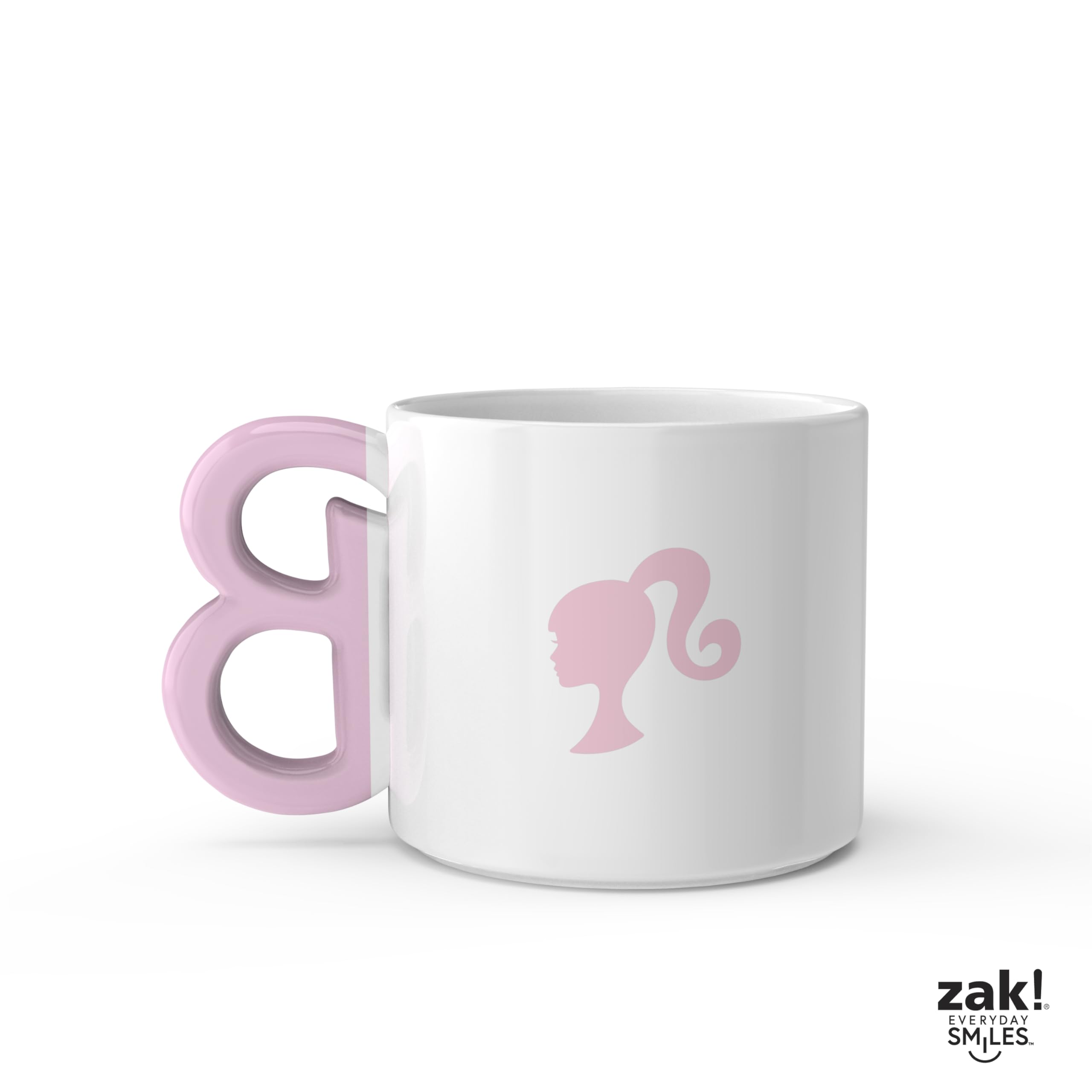 Zak Designs Barbie Ceramic Coffee Mug For Hot Drinks, Collectible Keepsake With Sculpted Handle (15 Oz, Barbie)