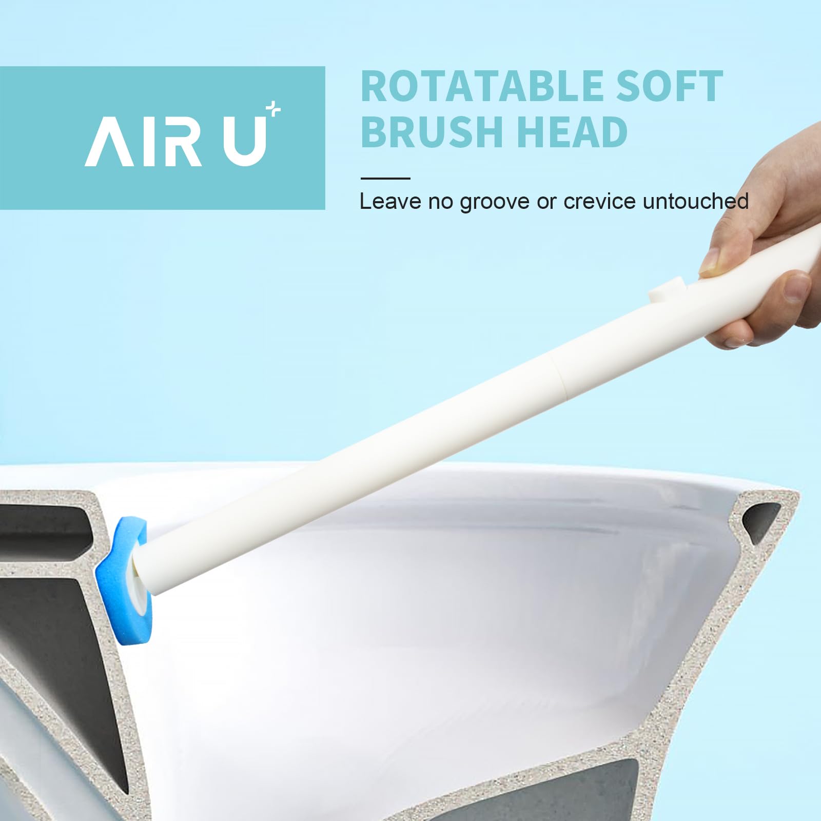 Air U+ 48 Count Disposable Toilet Brush Heads, Toilet Bowl Wand Refills For Toilet And Bathroom Cleaning
