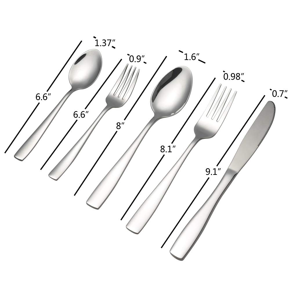 Asking 40-Piece Cutlery Set, Flatware Stainless Steel, Service For 8
