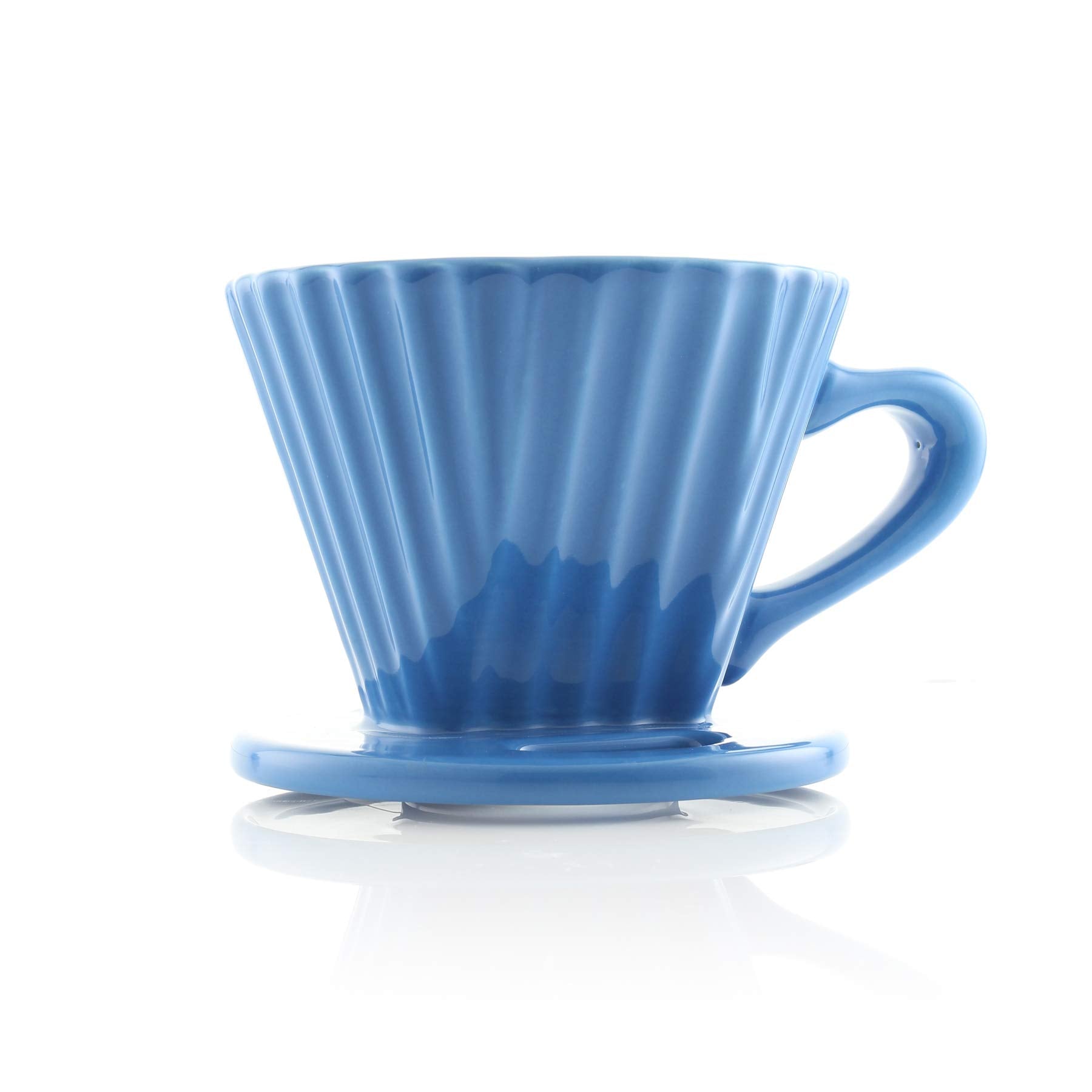 Chantal ''Lotus'' Ceramic Pour Over Coffee Dripper, 8 Ounces, Blue Cove