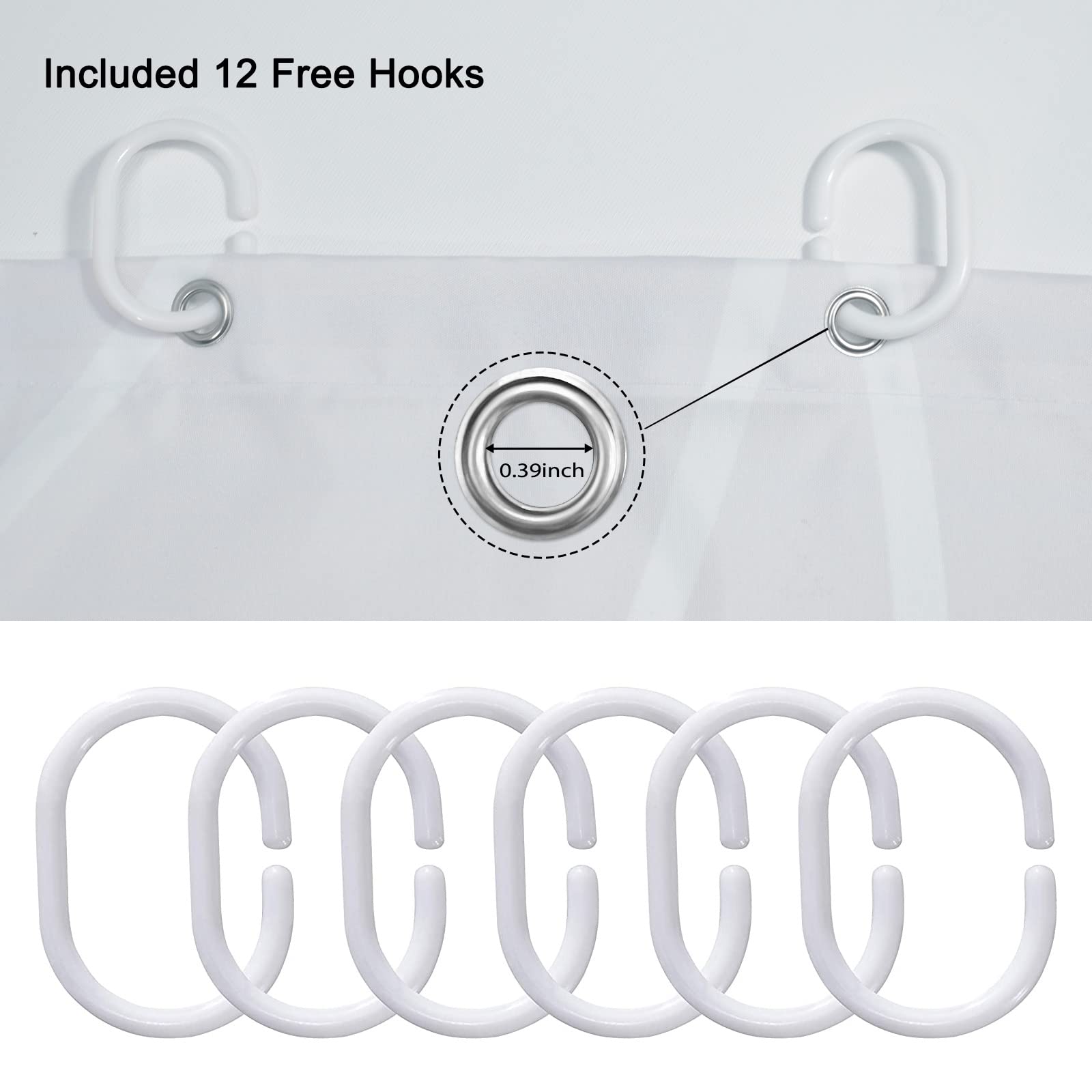 Punkray Ombre Grey Shower Curtain For Bathroom With Hooks,White Shower Curtain Set,Stripe Bath Curtains Decorative Shower Curtai