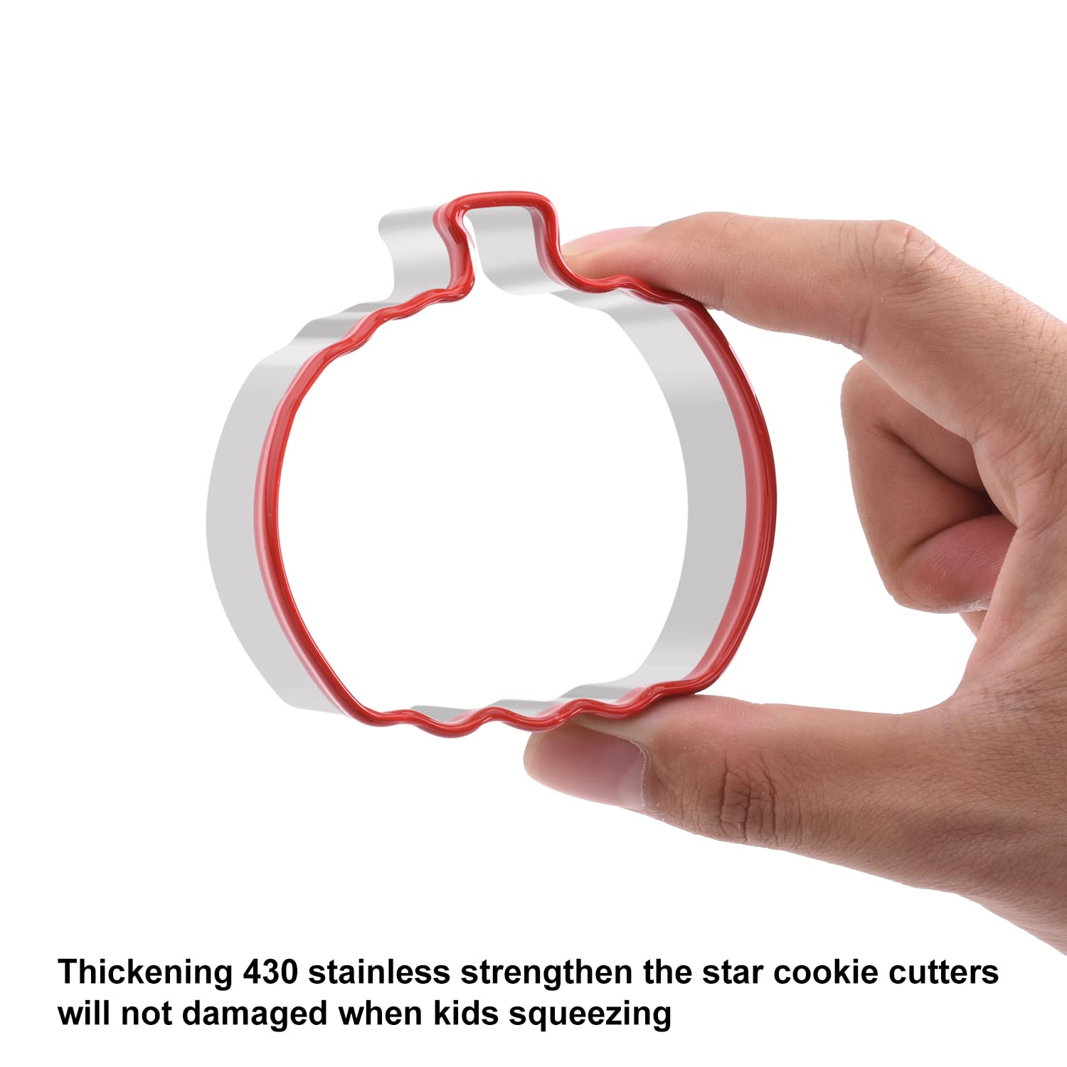 2 Piece Pumpkin Cookie Cutters Set, 4   And 3    Stainless Steel Halloween Pumpkin Cookie Cutters, Fasaka Halloween Biscuit Cutt