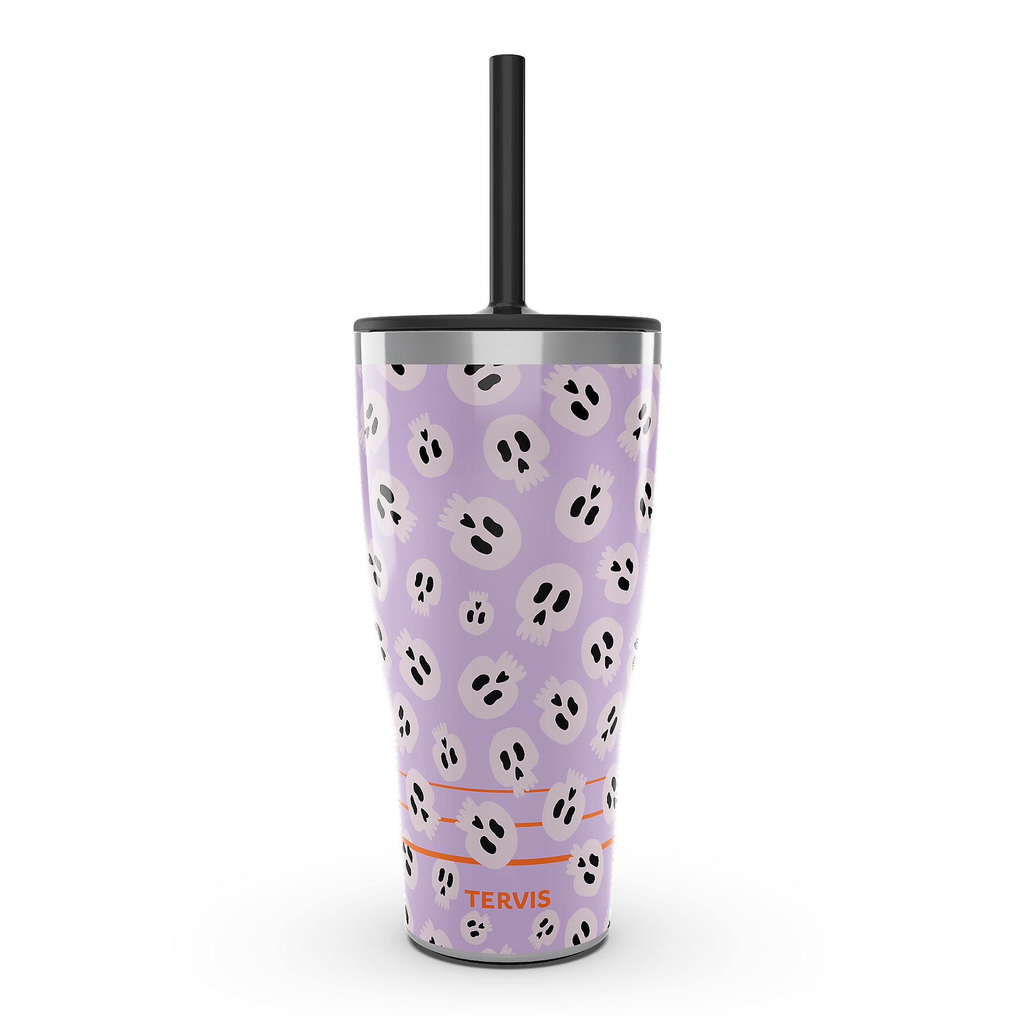 Tervis Traveler Skullicious Triple Walled Insulated Tumbler Travel Cup Keeps Drinks Cold & Hot, 30oz with Straw Lid, Stainless S